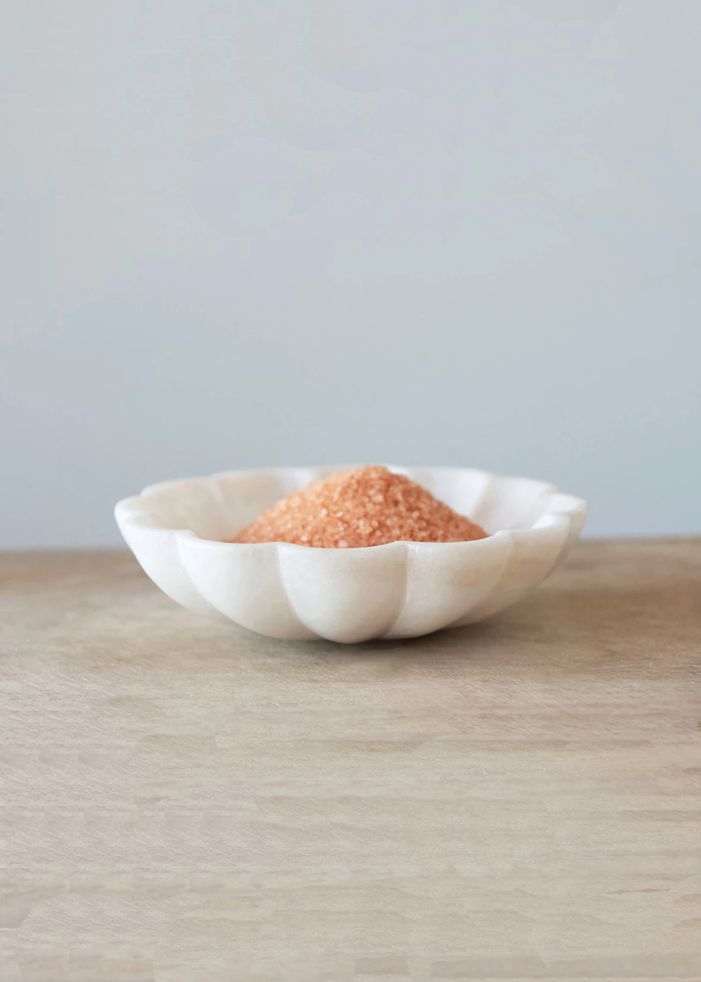 6" Flower Marble Bowl | White