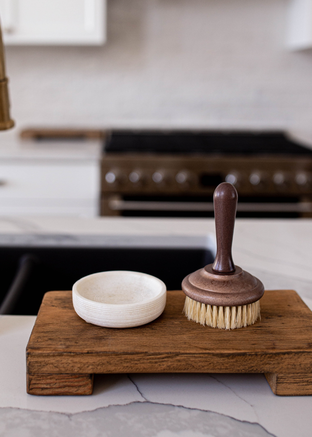 Marble Soap & Brush Holder