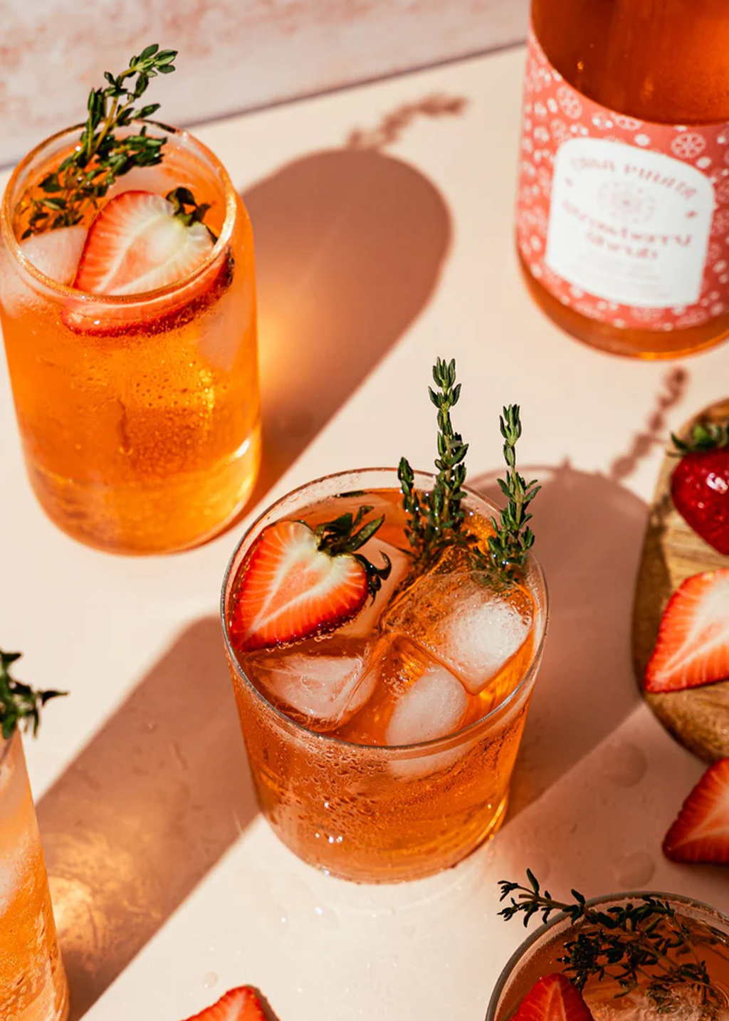 Sparkling Strawberry Shrub Mocktail
