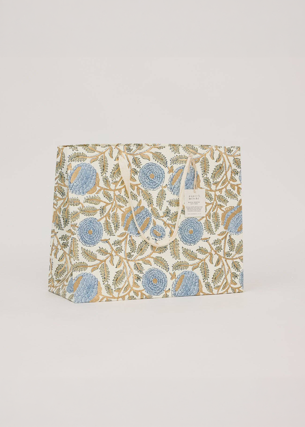 Block Print Gift Bag | Blue Stone Refresh (L)