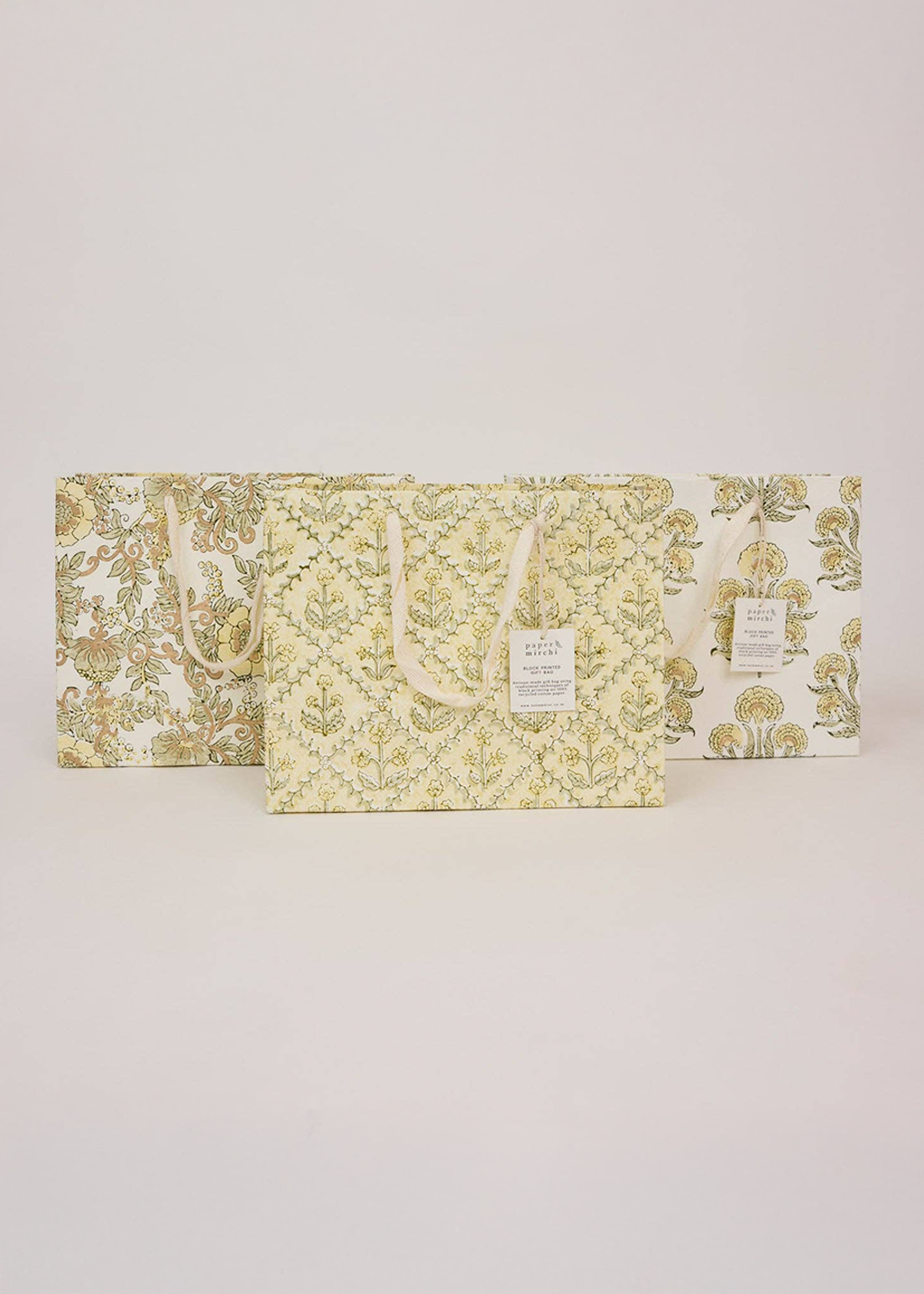 Block Print Gift Bag | Buttercream (M)