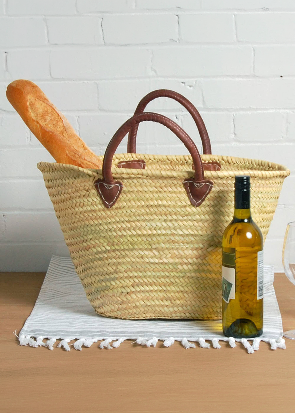 Provence Market Bag w/ leather Handles