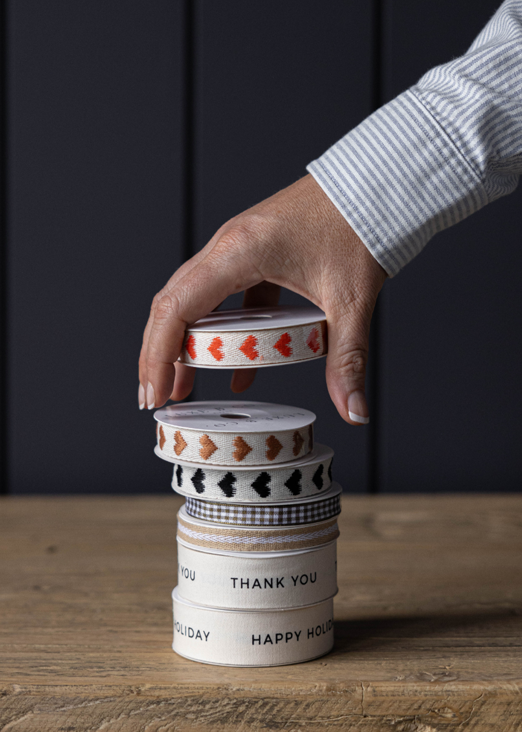 Red Hearts Cotton Ribbon