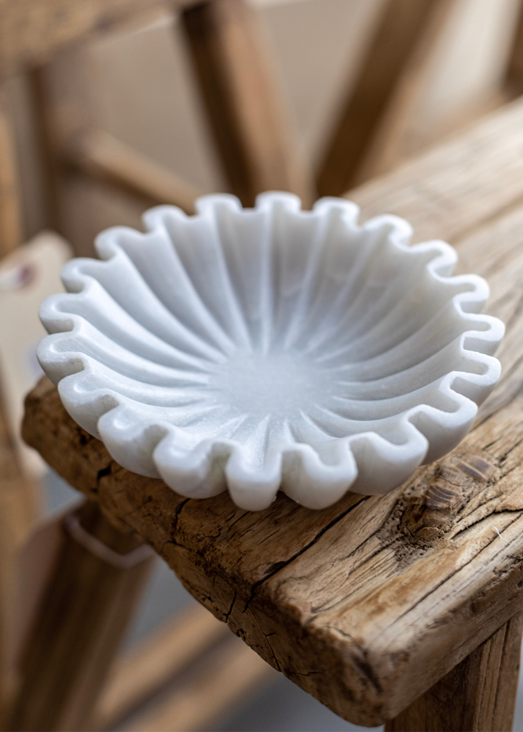 Marble Fluted Scalloped Bowl | S