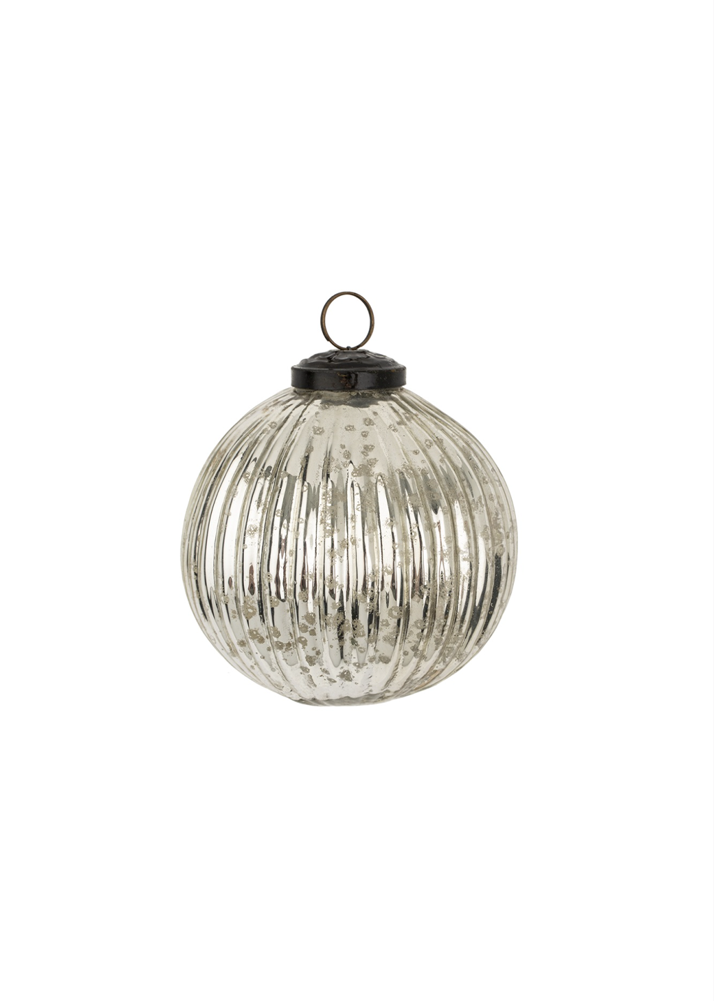 Silverfrost Ribbed Ornament | L