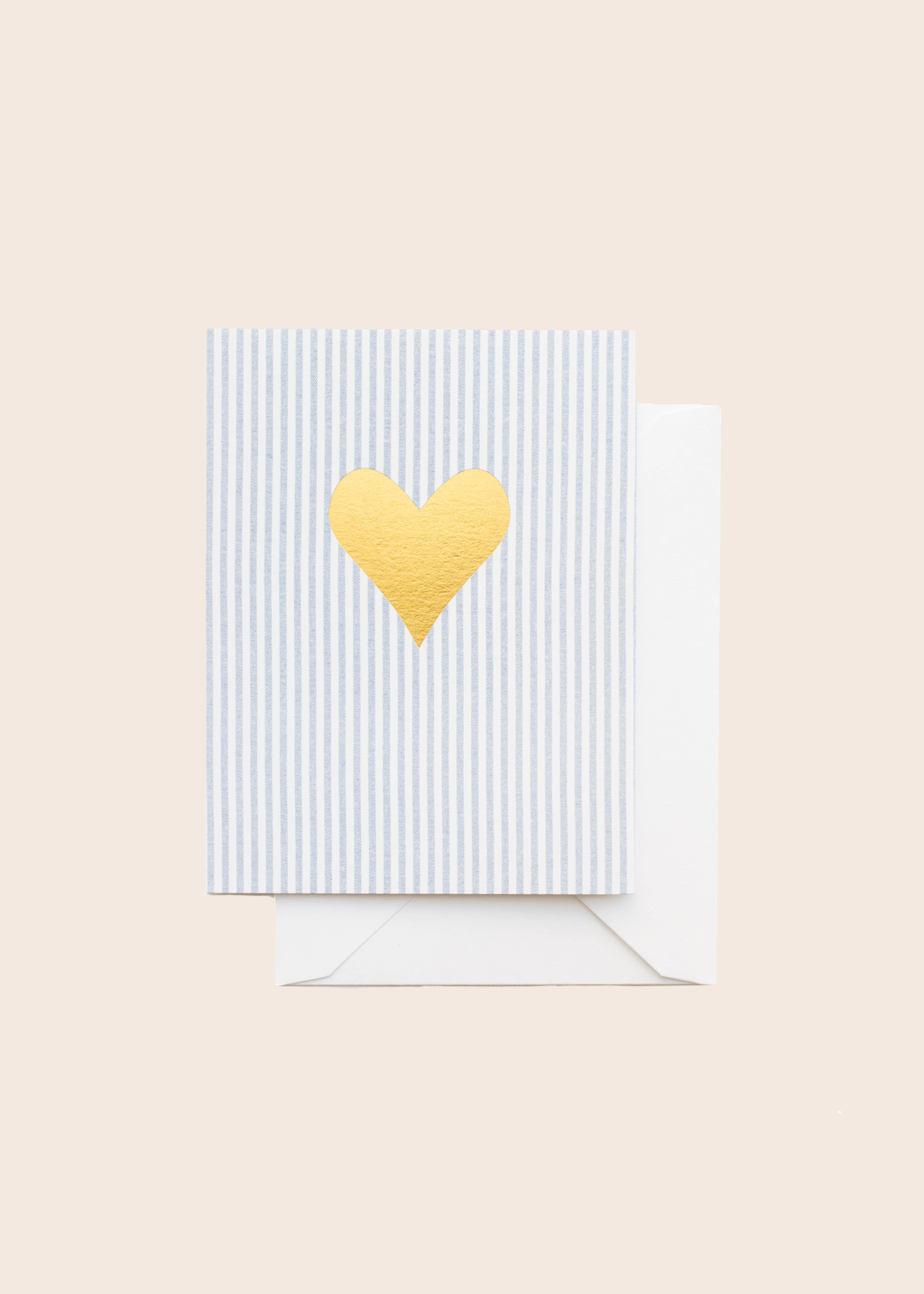 Ticking Stripe Heart Card