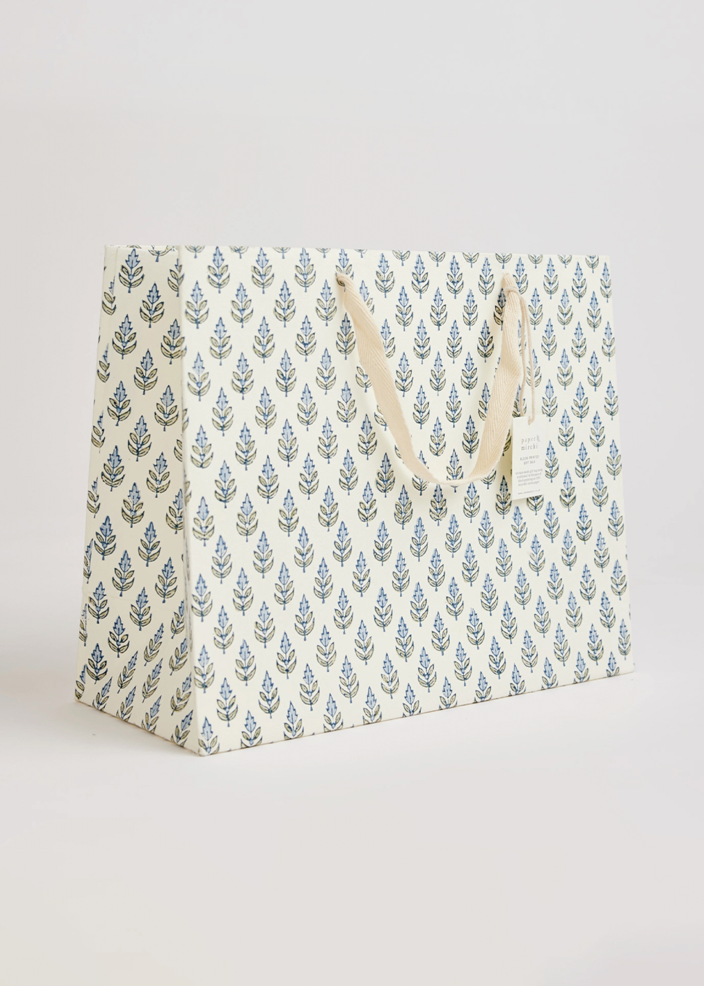Block Print Gift Bag | Blue Stone (L)