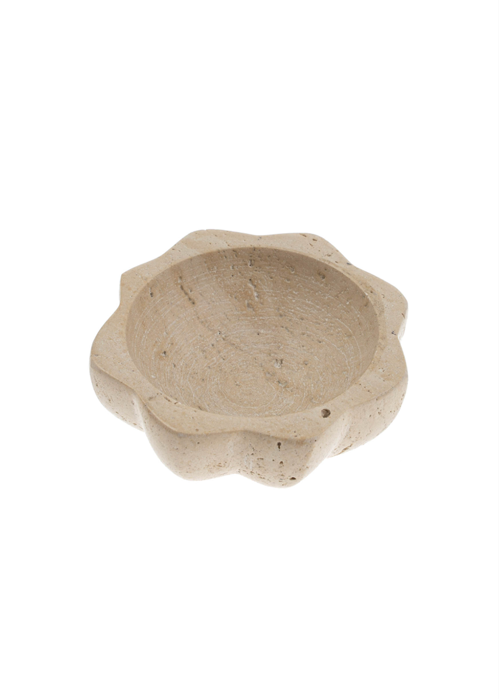 Travertine Lotus Salt Bowl