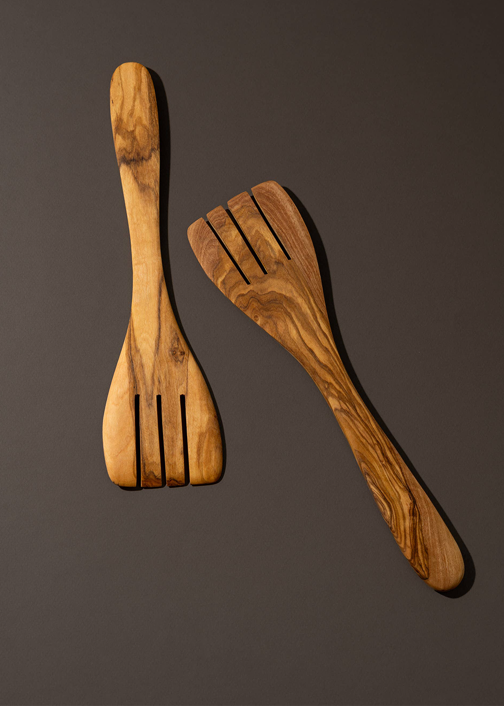 Olive Wood Spatula-Fork Serving Set