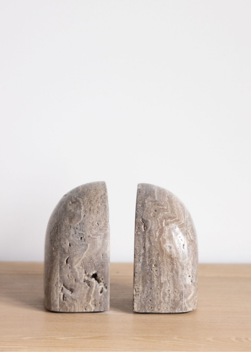 Titanium Travertine Bookend Set