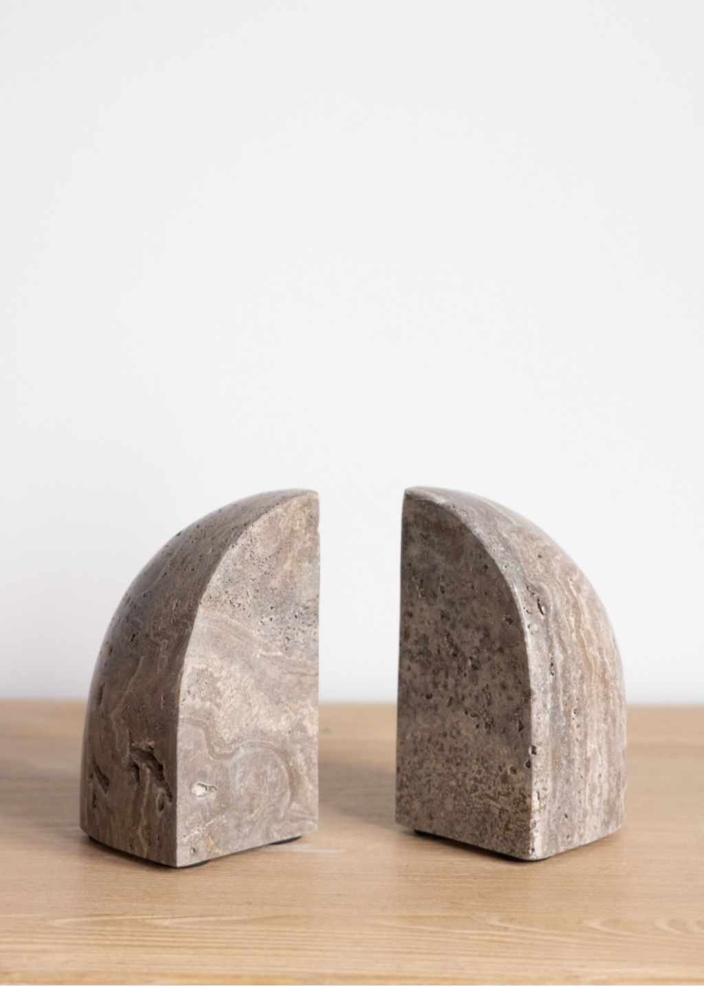 Titanium Travertine Bookend Set