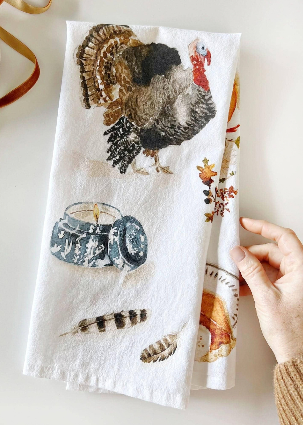 Thanksgiving cotton flour sack tea towel