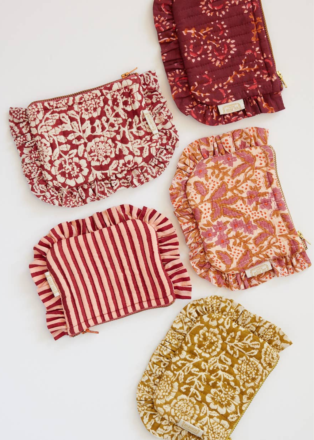 Small ruffled pouch | Kamala Garnet