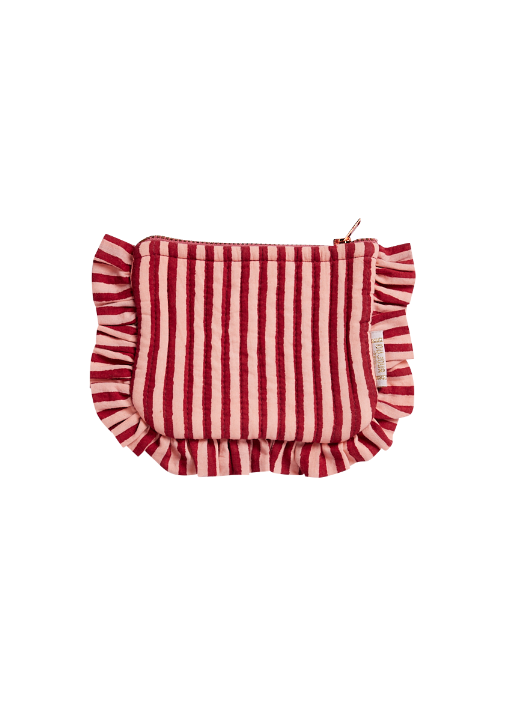 Small ruffle pouch | Garnet Stripes