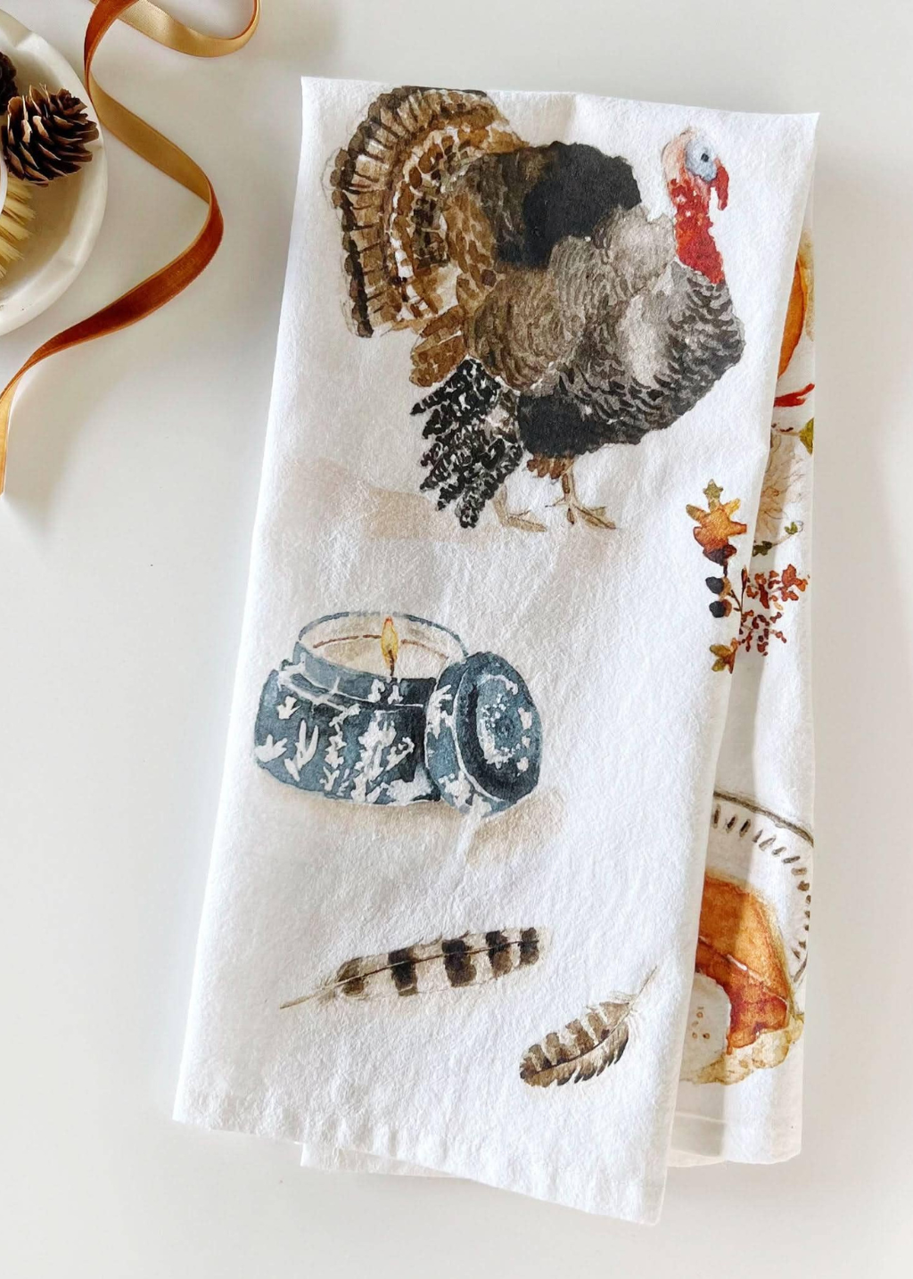 Thanksgiving cotton flour sack tea towel