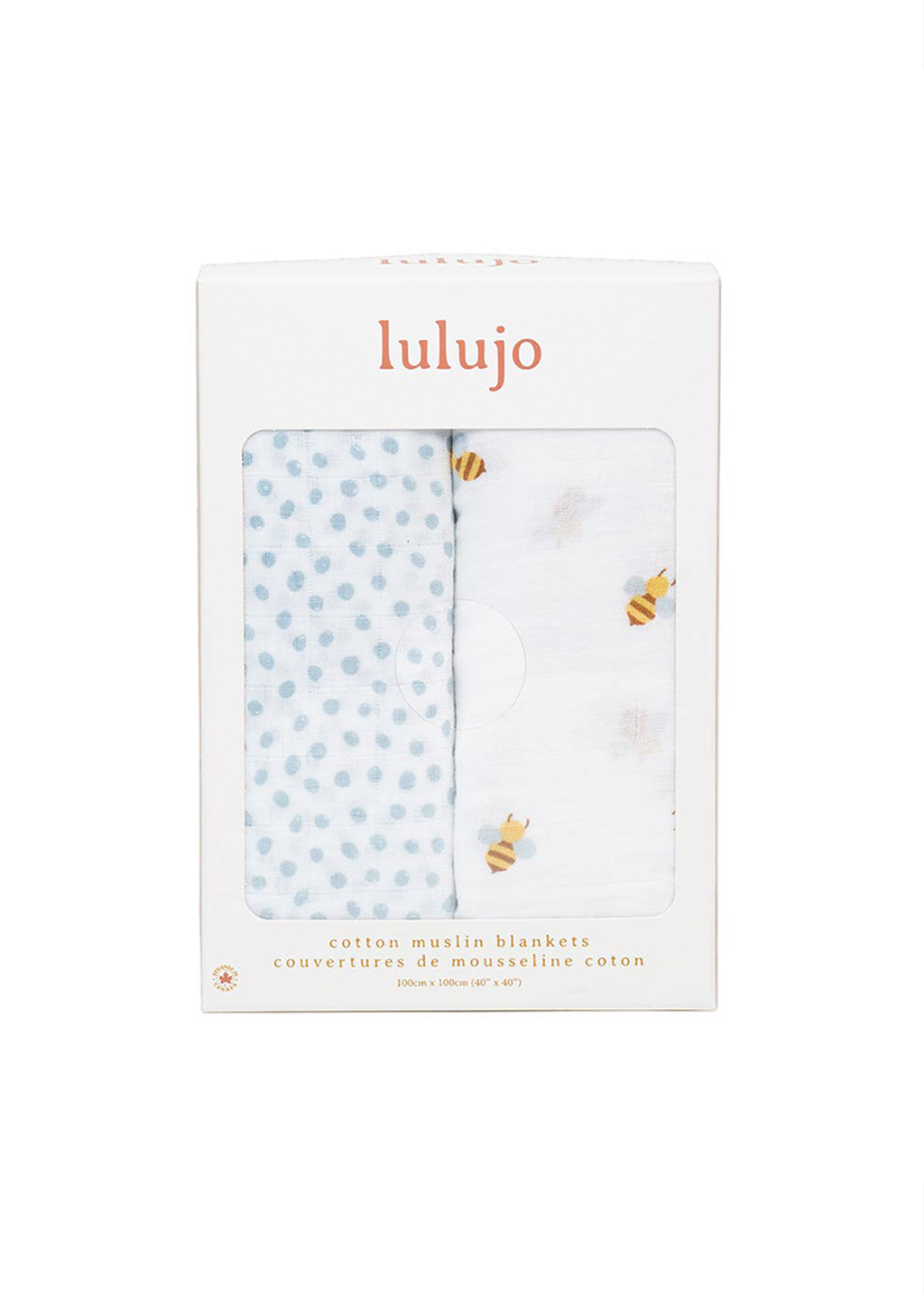 2pk Cotton Swaddle Blankets | Bees & Dots