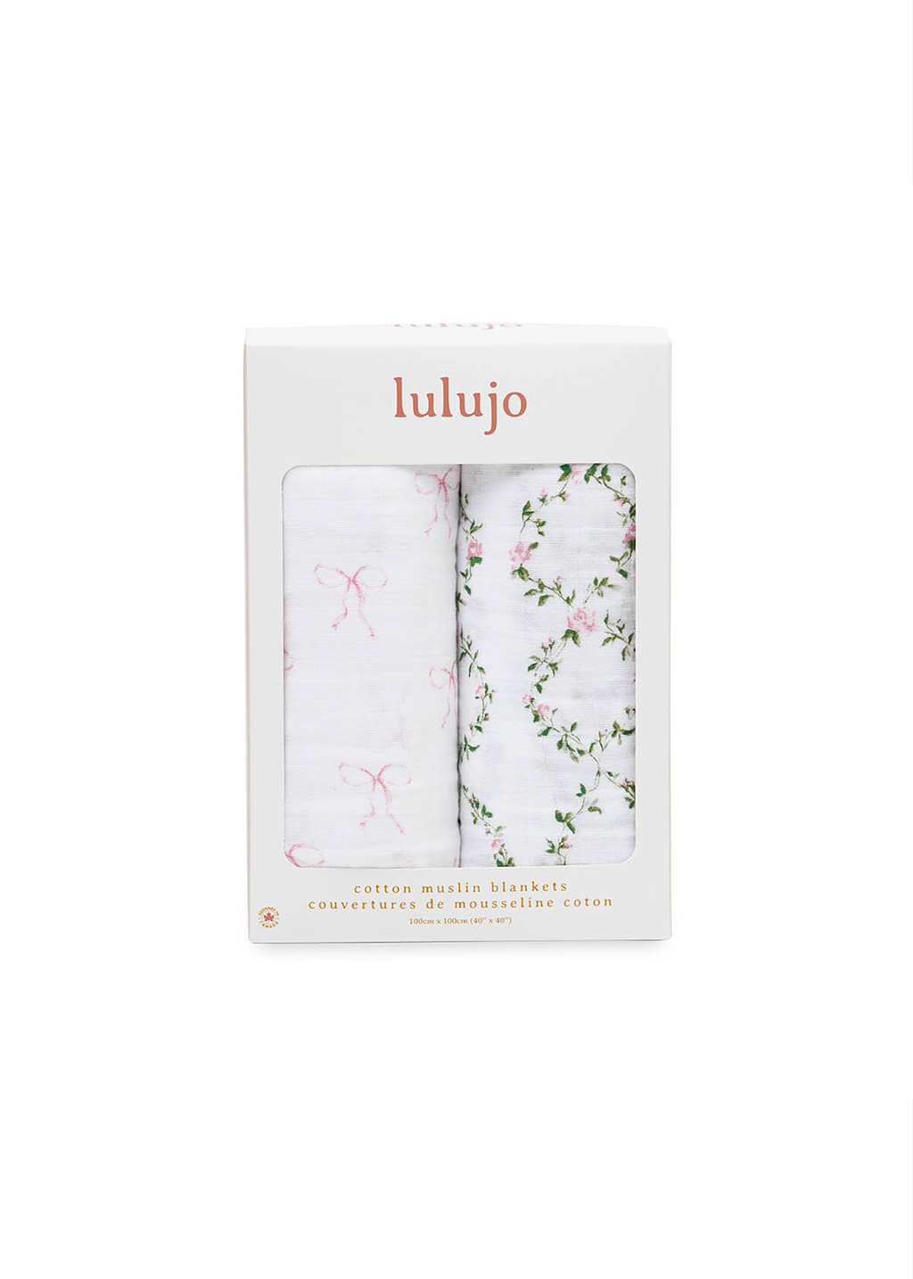 2pk Cotton Swaddle Blankets | Bows & Rose Trellis 