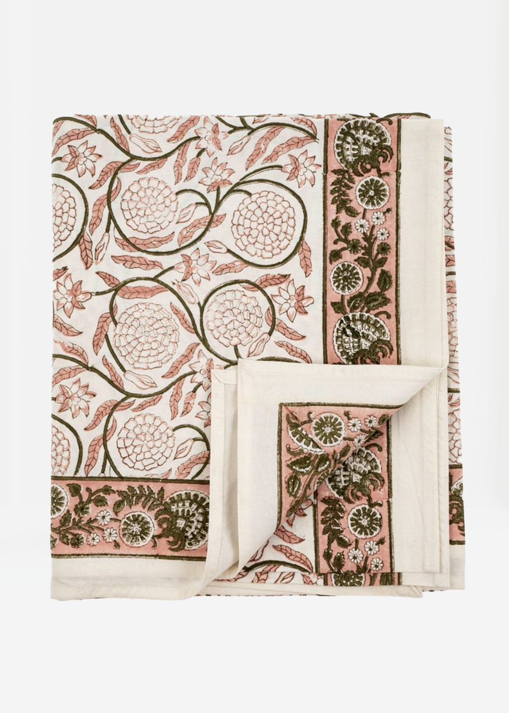 Jasmine Block Print Tablecloth