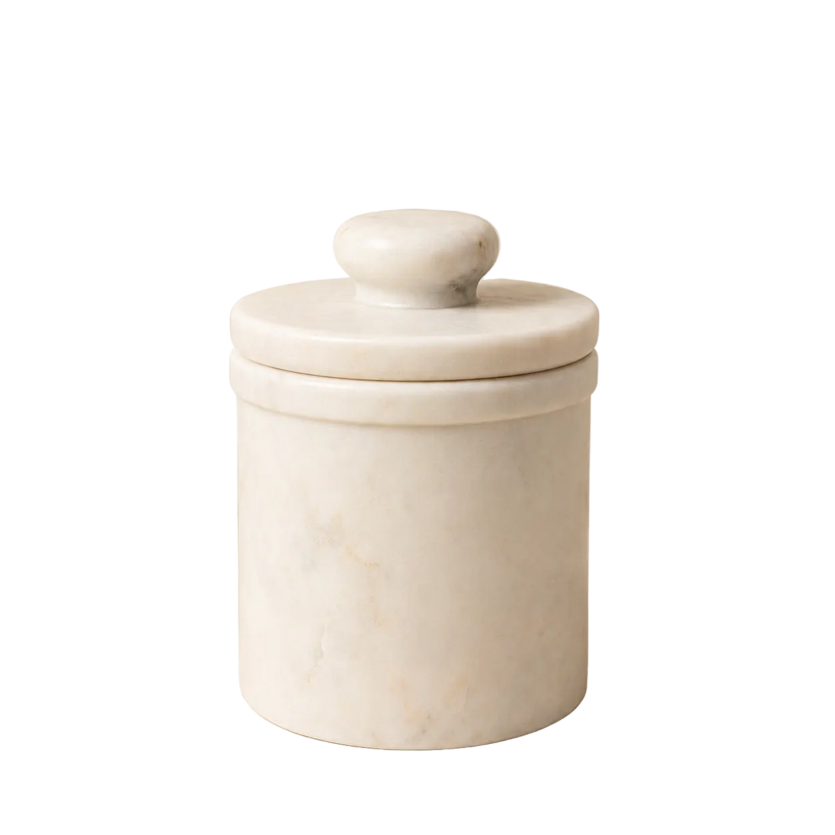 White Marble Butter Bell