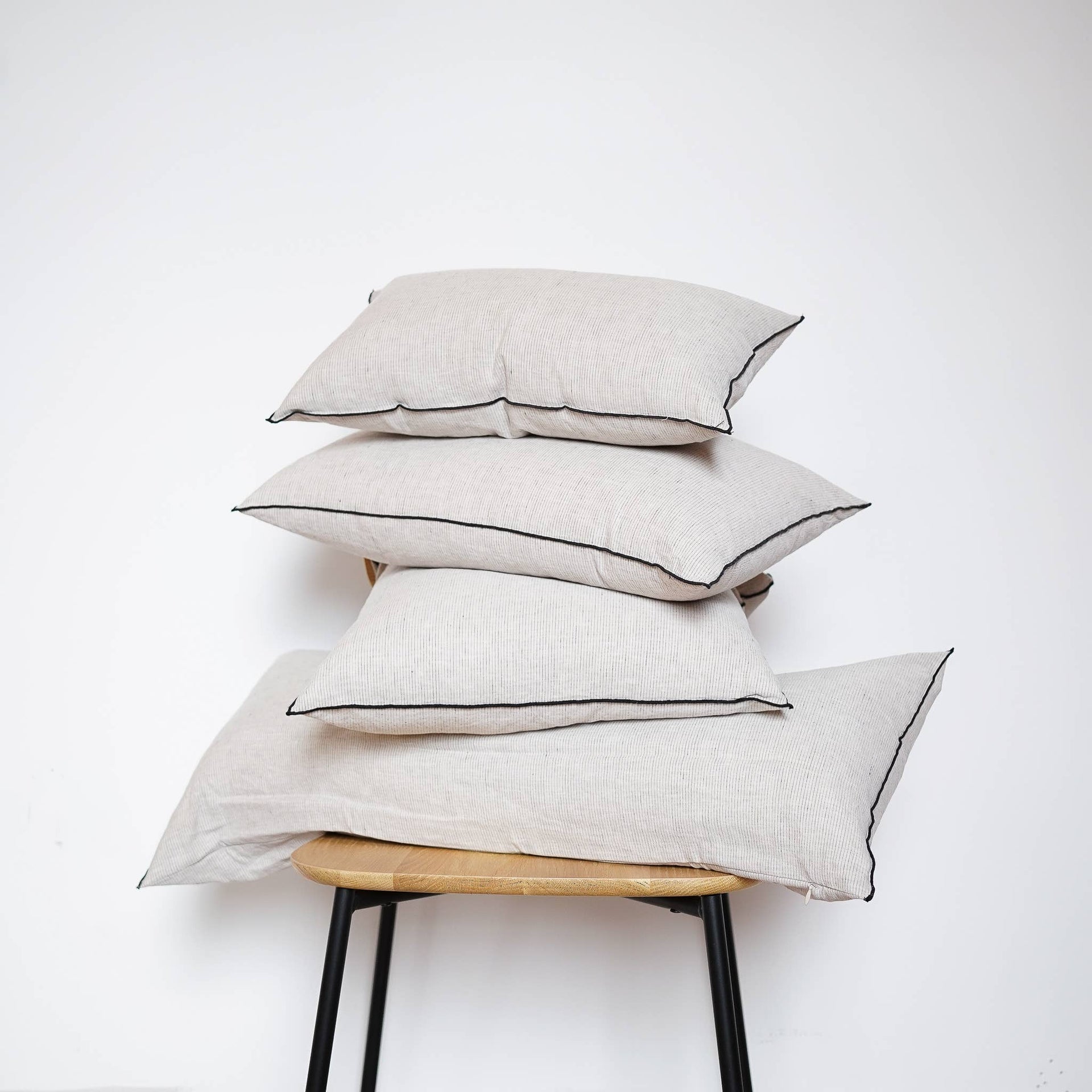 Lumbar Pinstripe Pillow | Cotton and Linen Blend