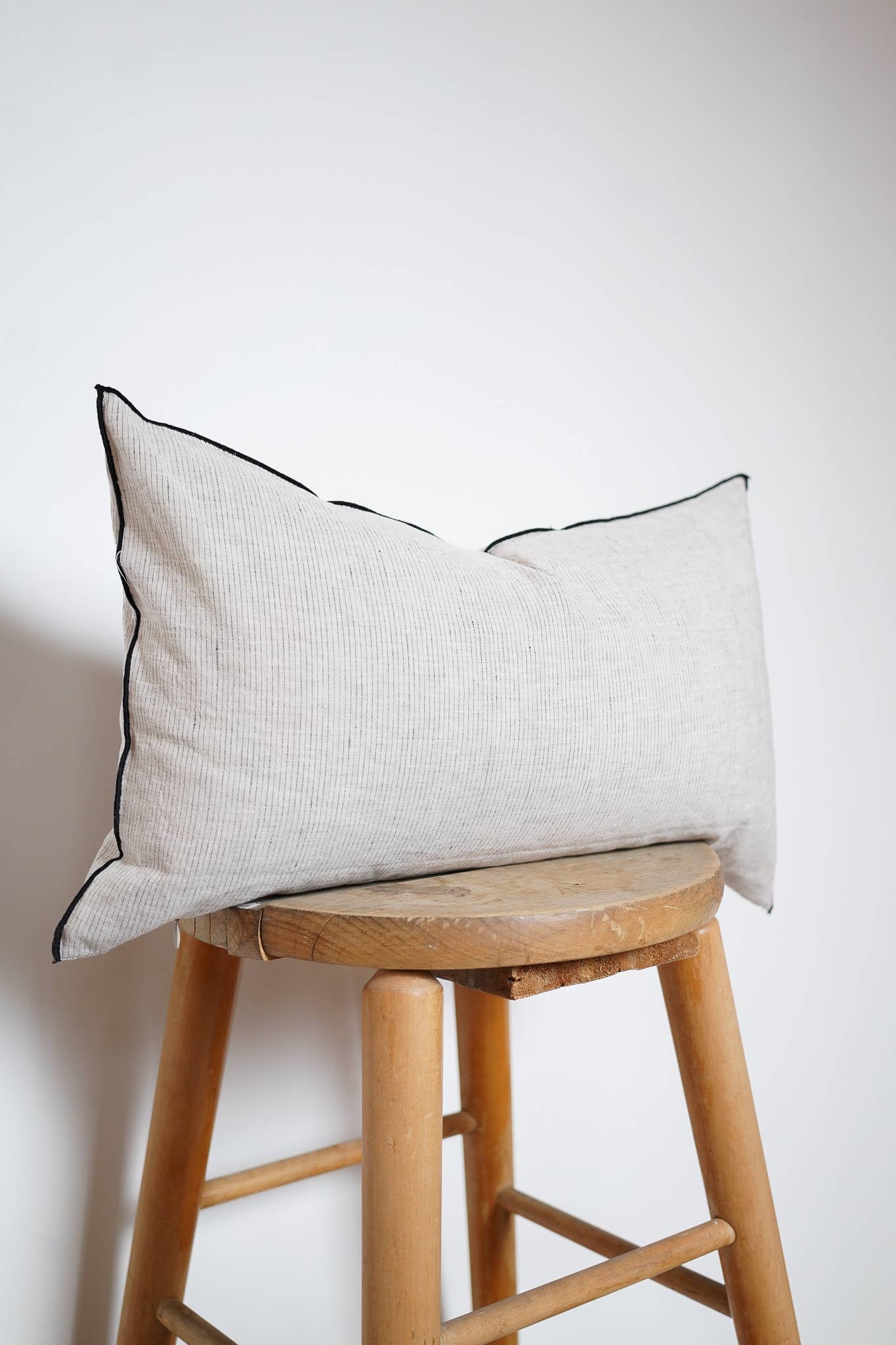 Lumbar Pinstripe Pillow | Cotton and Linen Blend