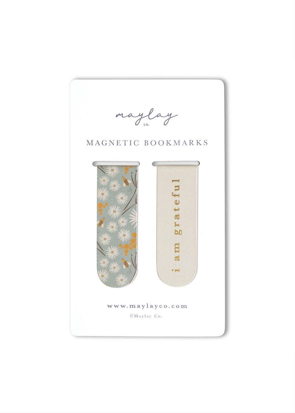 Bees Floral Magnetic Gold Foil Bookmarks