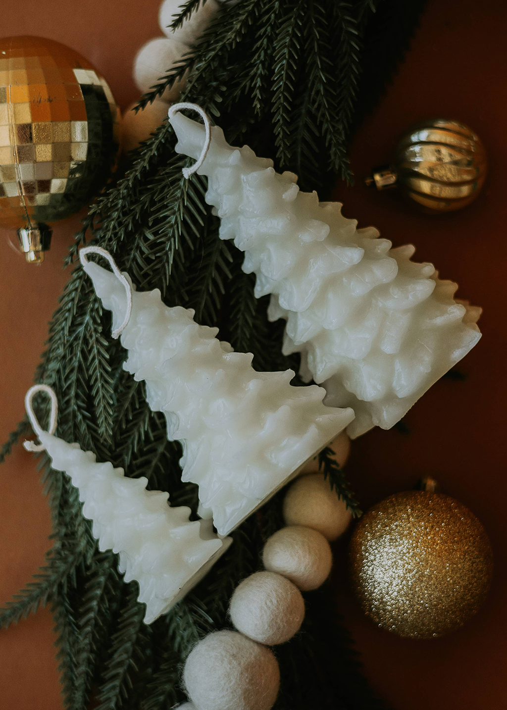 Beeswax Christmas Tree Candle | White