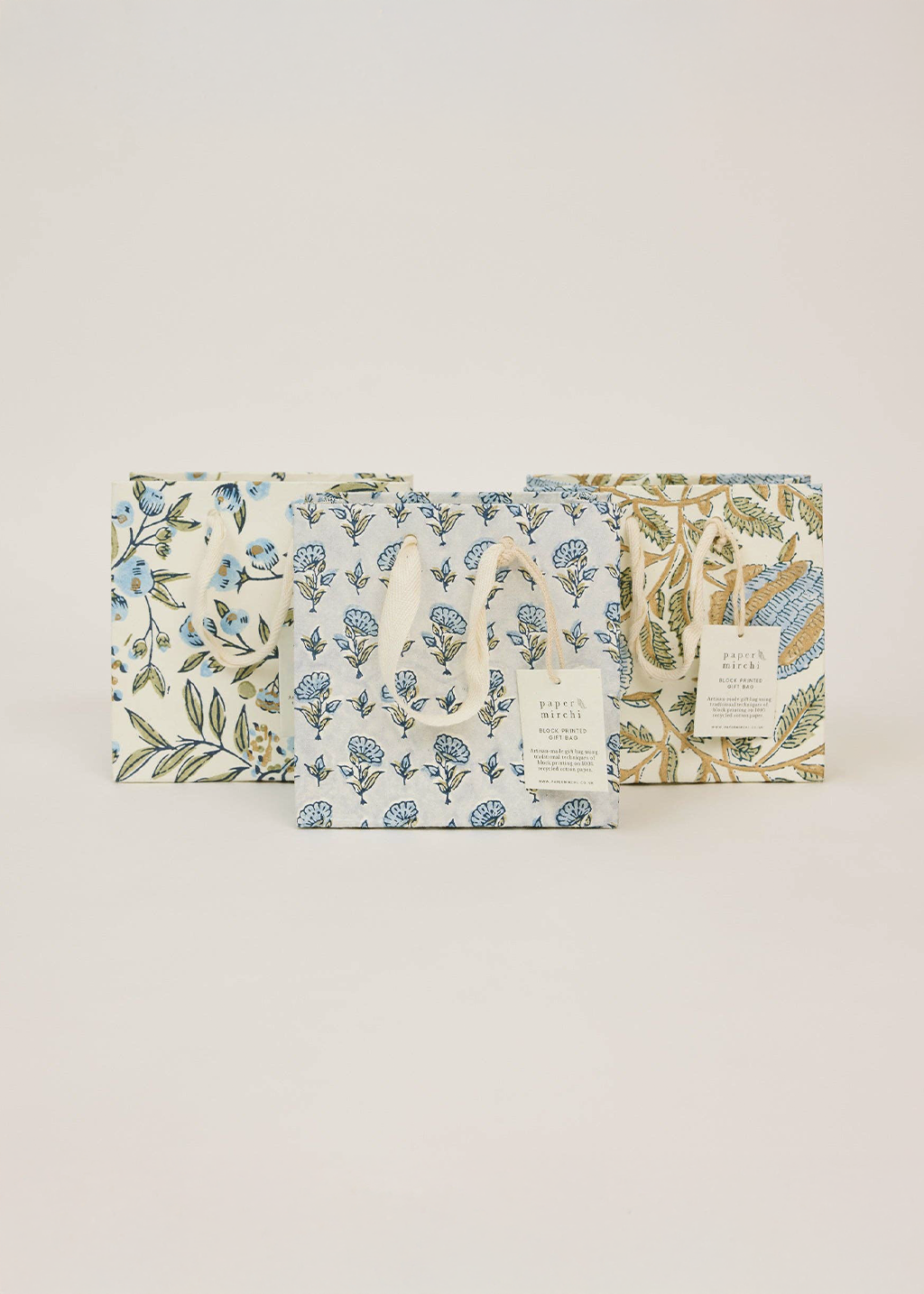 Block Print Gift Bag | Blue Stone Refresh (S)