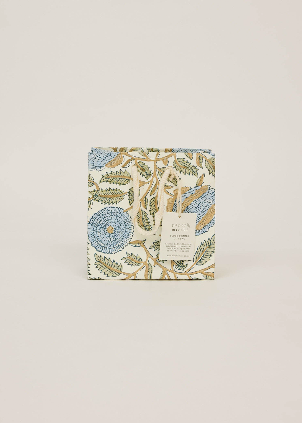 Block Print Gift Bag | Blue Stone Refresh (S)