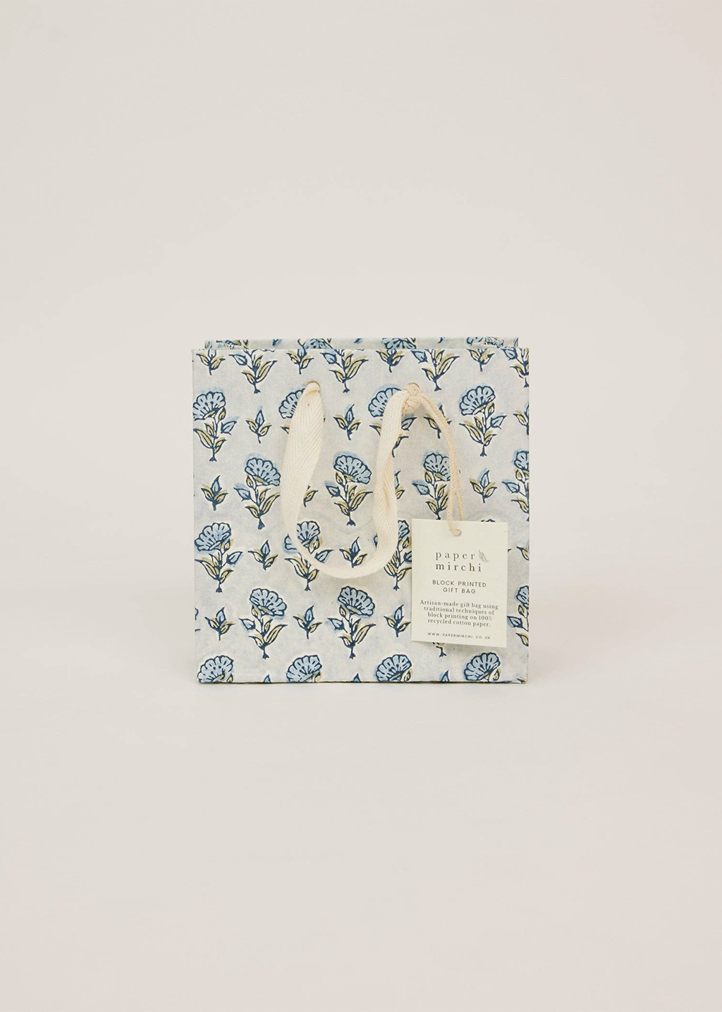 Block Print Gift Bag | Blue Stone Refresh (S)
