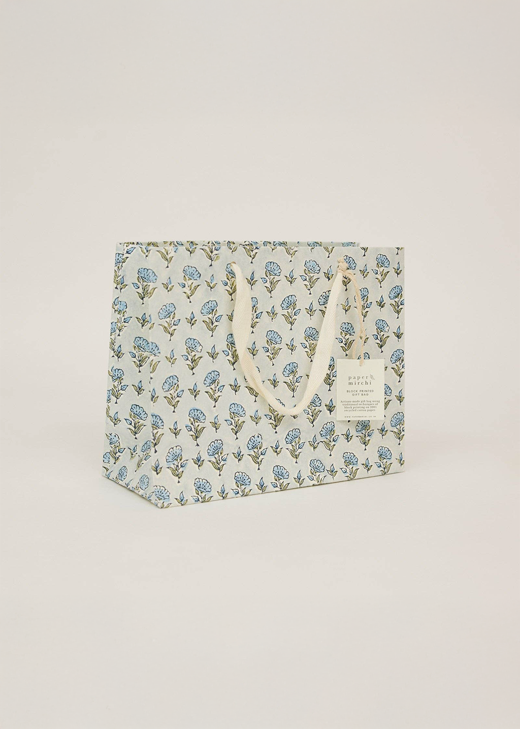 Block Print Gift Bag | Blue Stone Refresh (M)