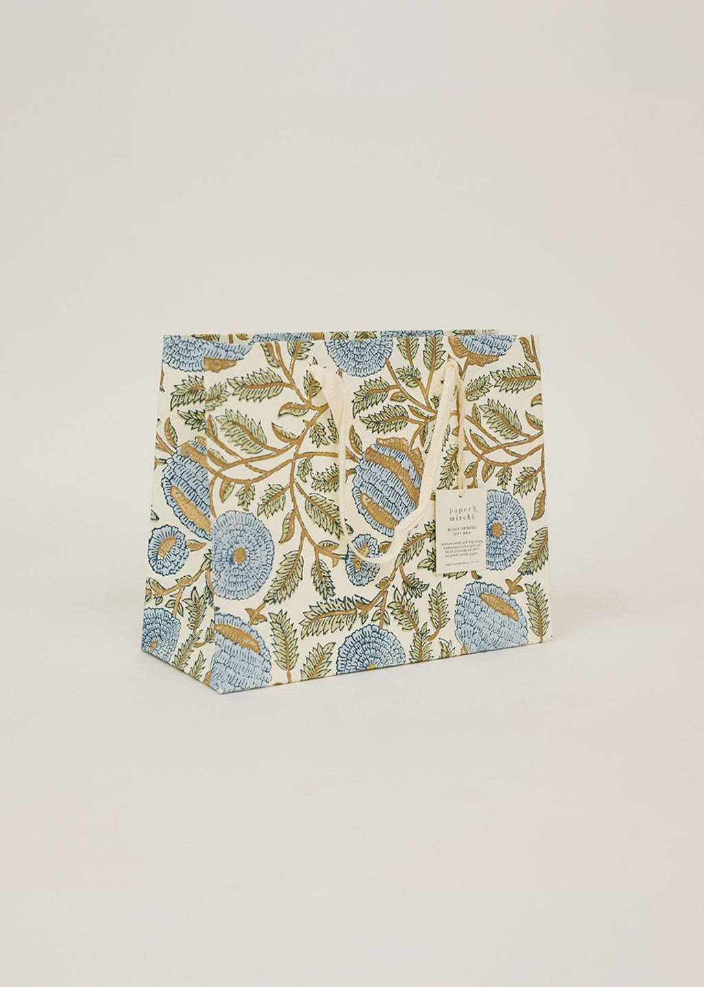 Block Print Gift Bag | Blue Stone Refresh (M)