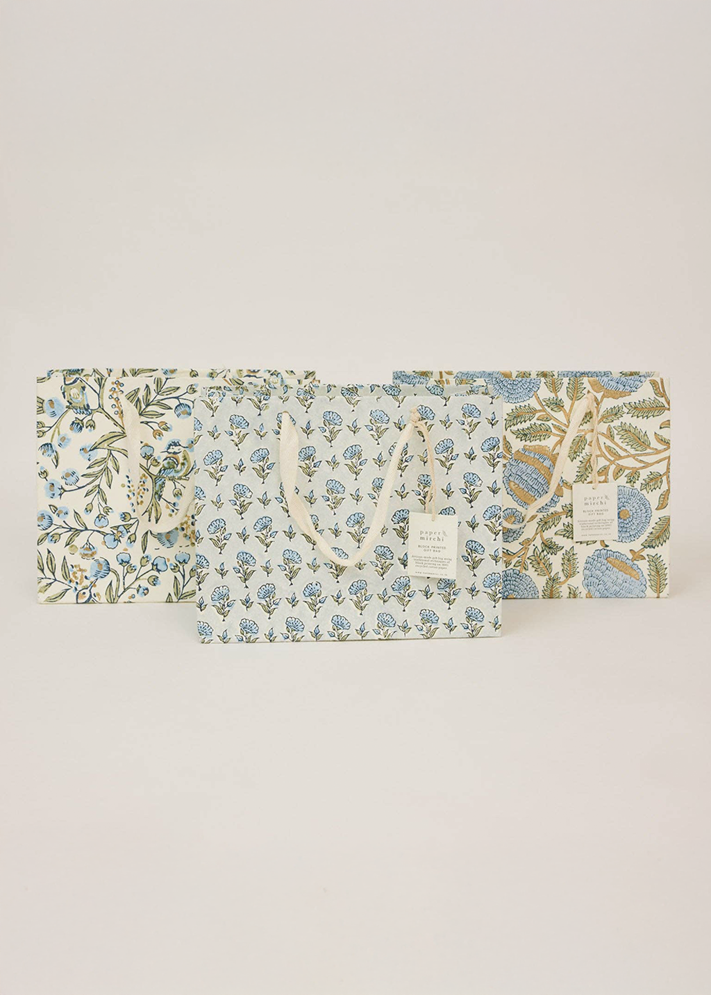 Block Print Gift Bag | Blue Stone Refresh (M)