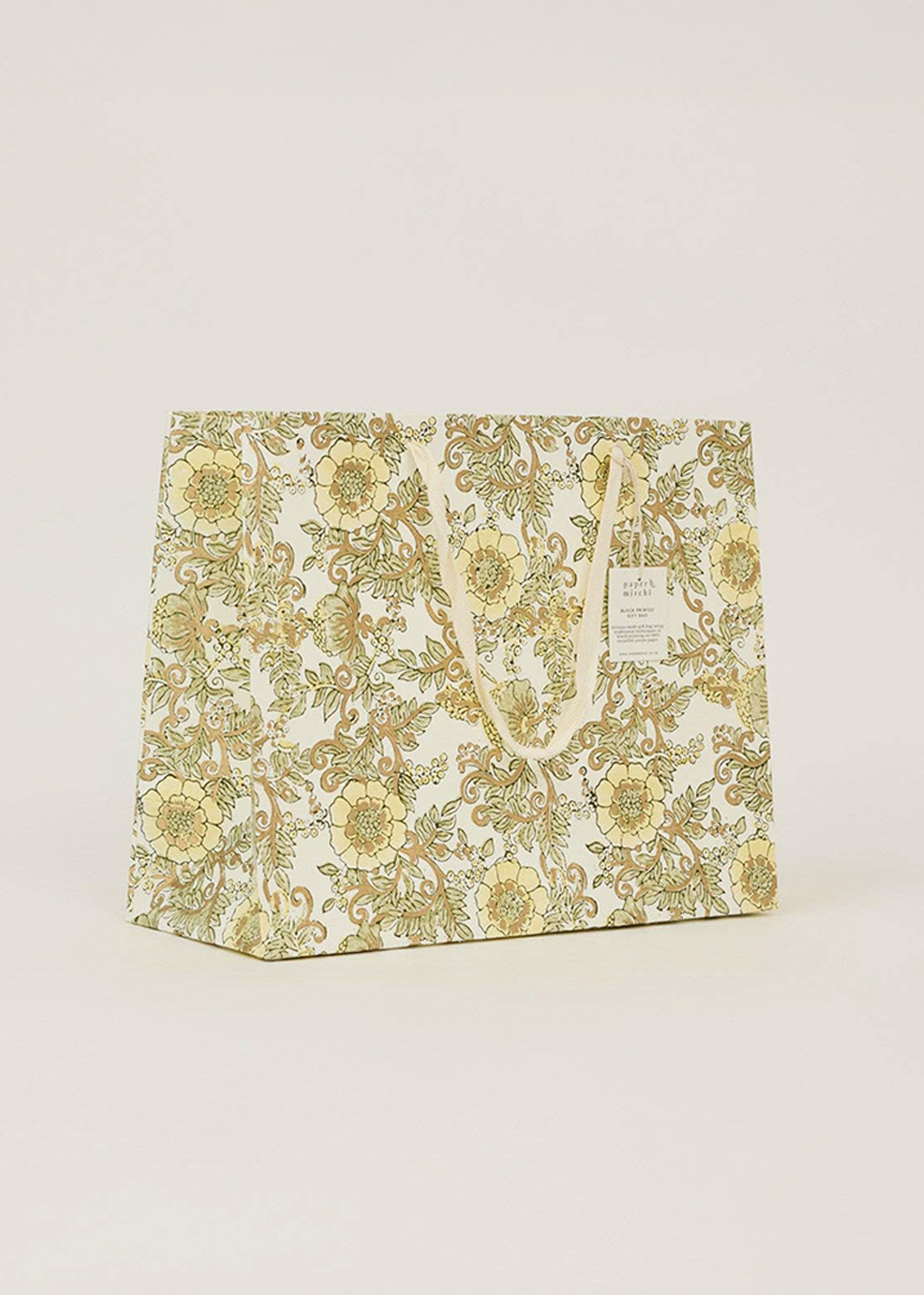 Block Print Gift Bag | Buttercream (L)