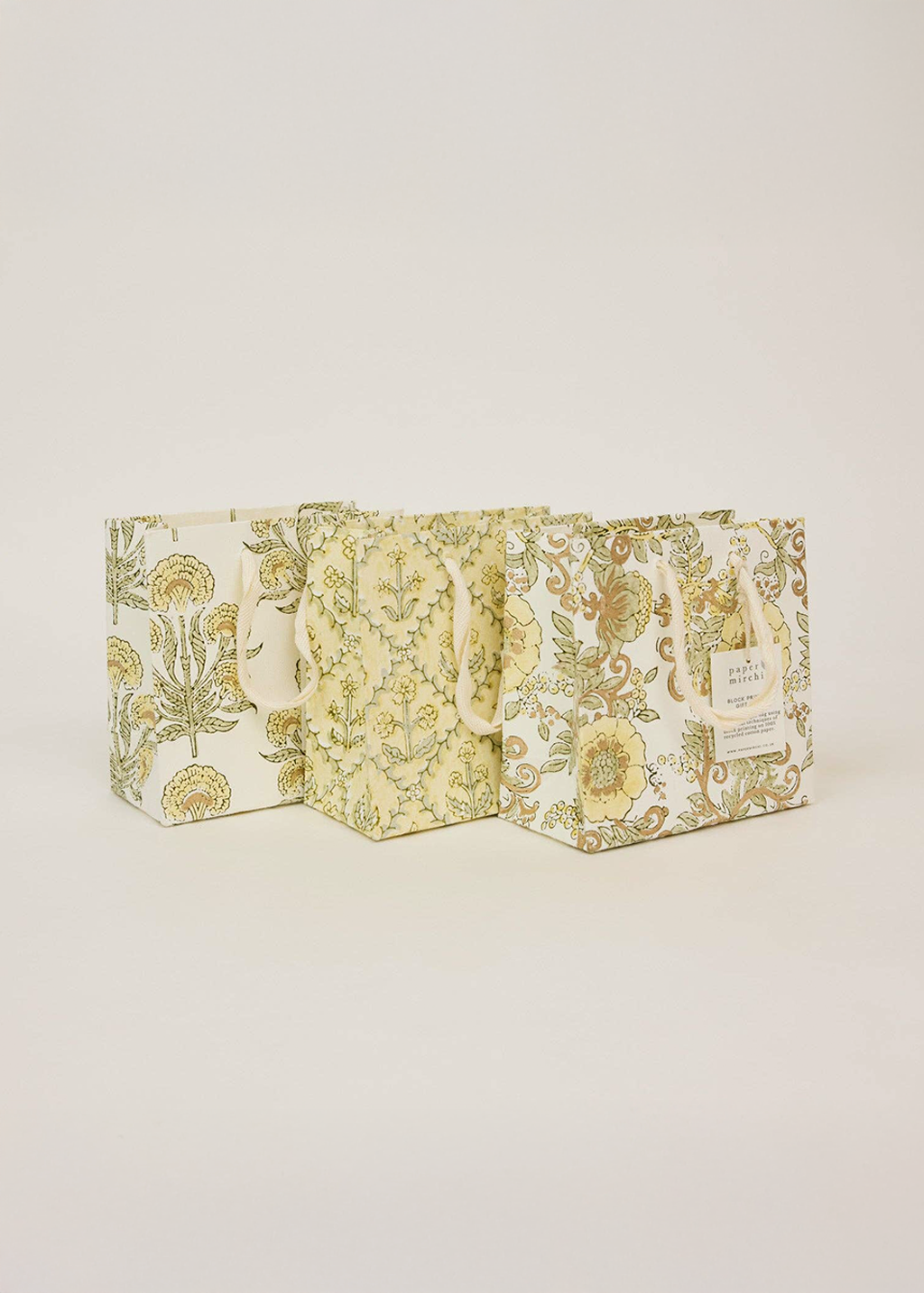 Block Print Gift Bag | Buttercream (S)