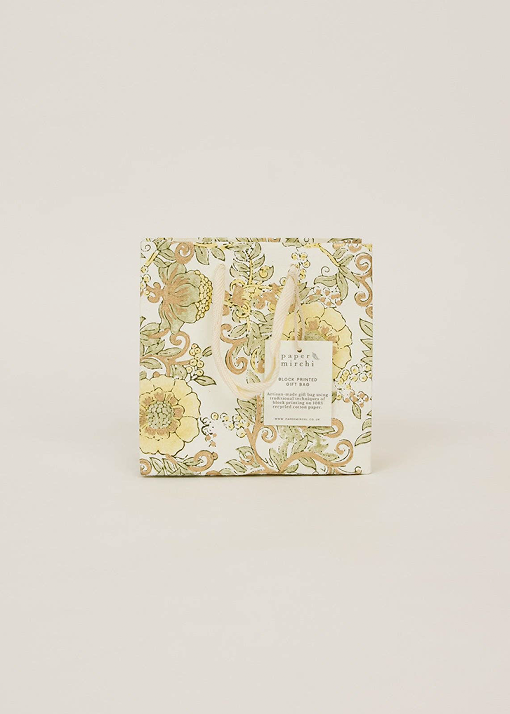 Block Print Gift Bag | Buttercream (S)