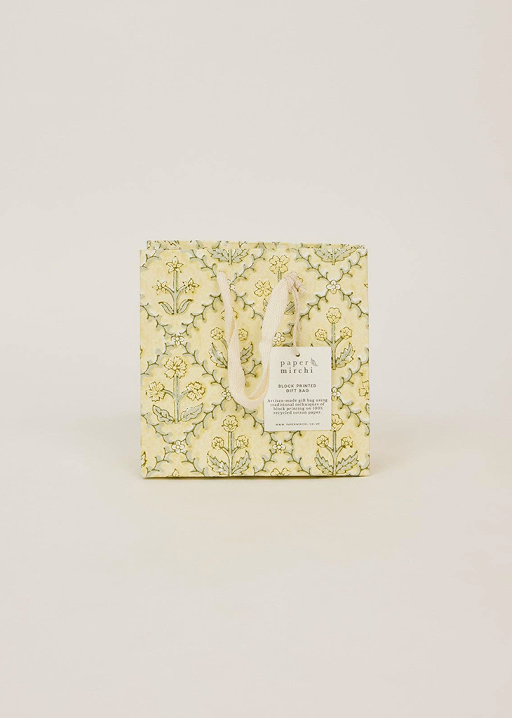 Block Print Gift Bag | Buttercream (S)