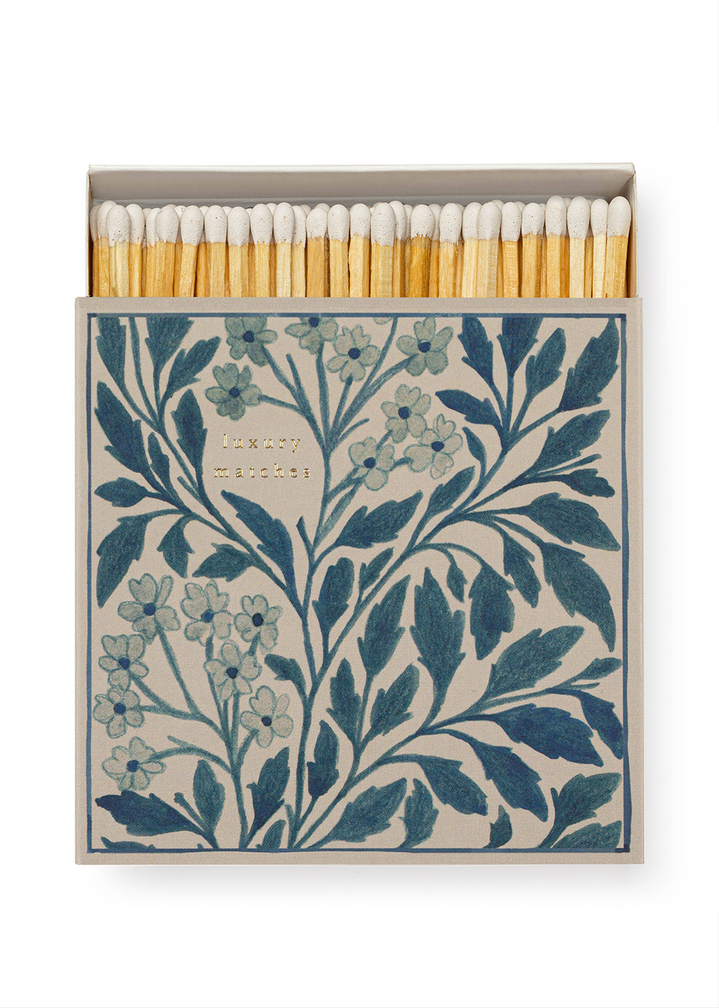 Blue Floral Square Matchbox