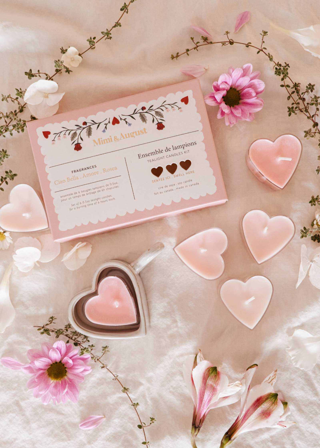 Hearts Tealight Candle Set | Ciao Bella