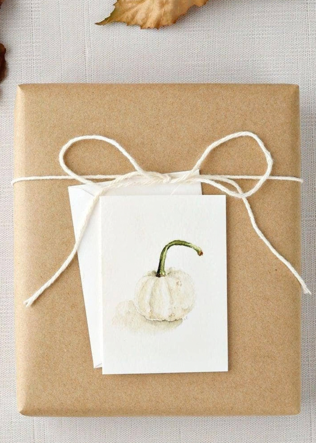 White Pumpkin Autumn Mini Notecard