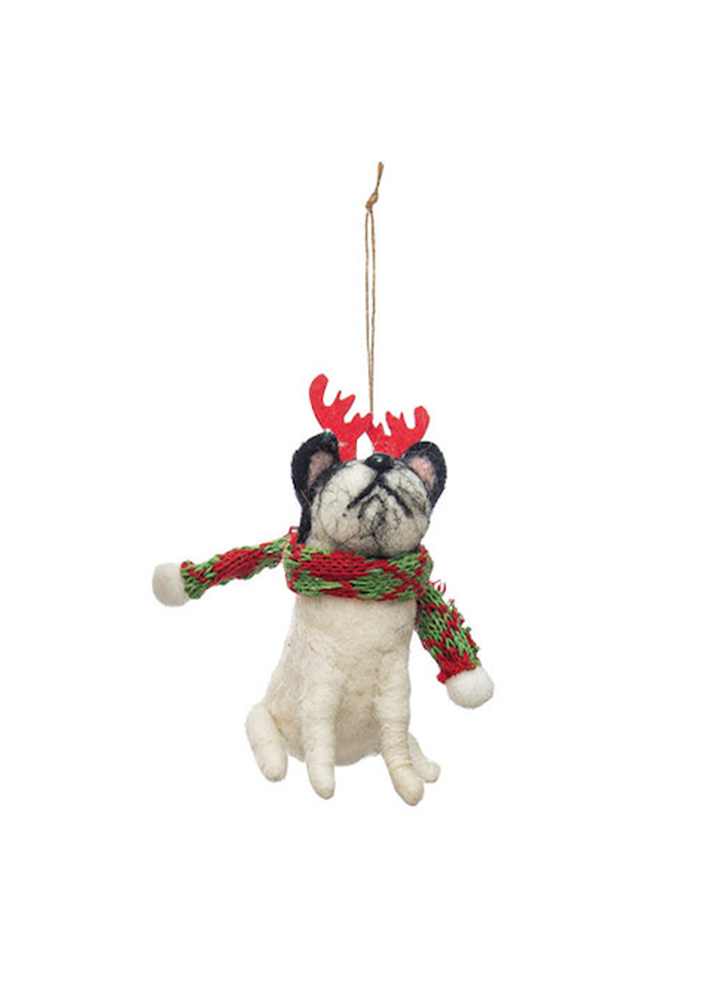 Handmade Wool Felt Dog Ornament | Scarf