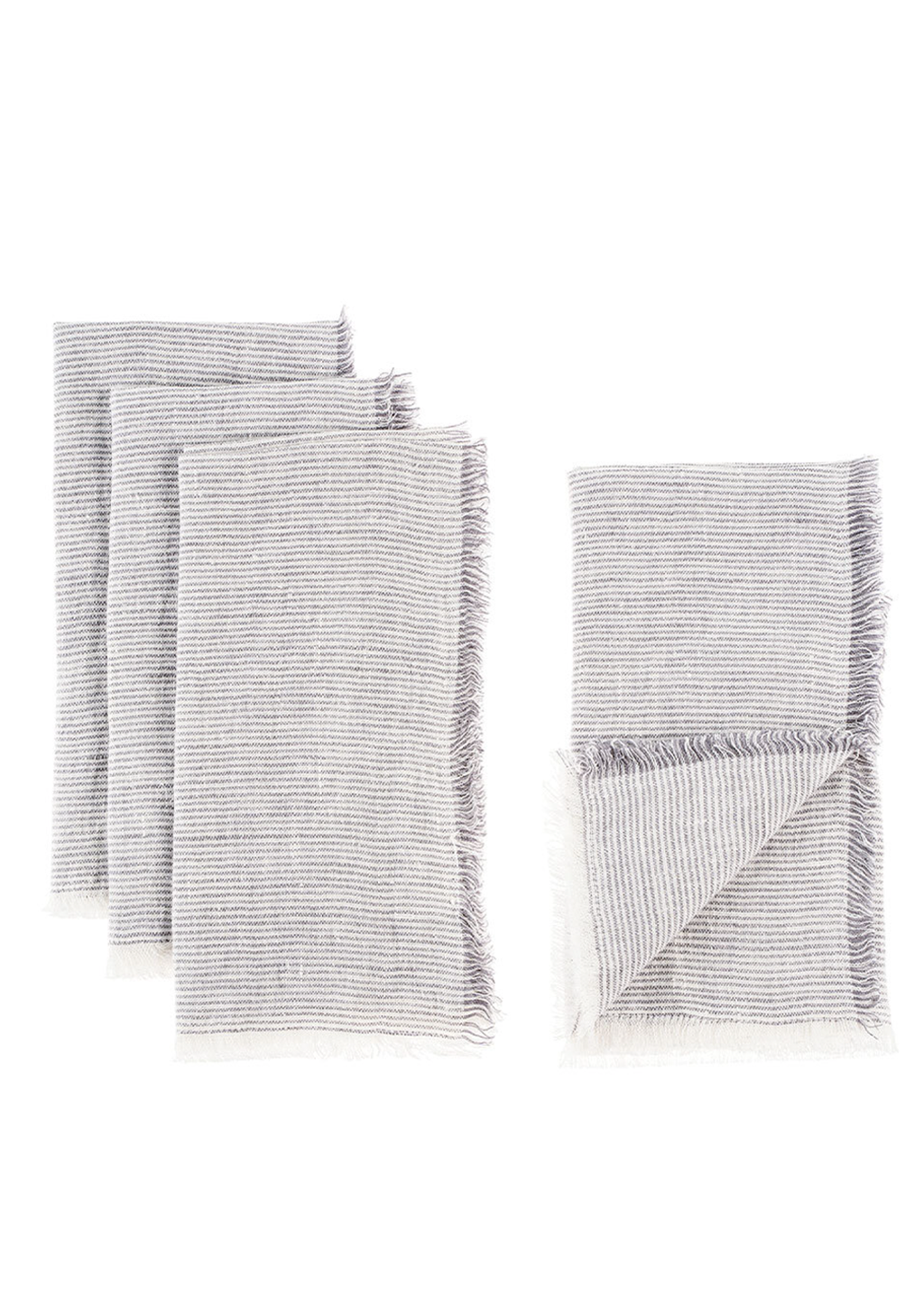 Lina Linen Napkins S/4 | Grey Stripe