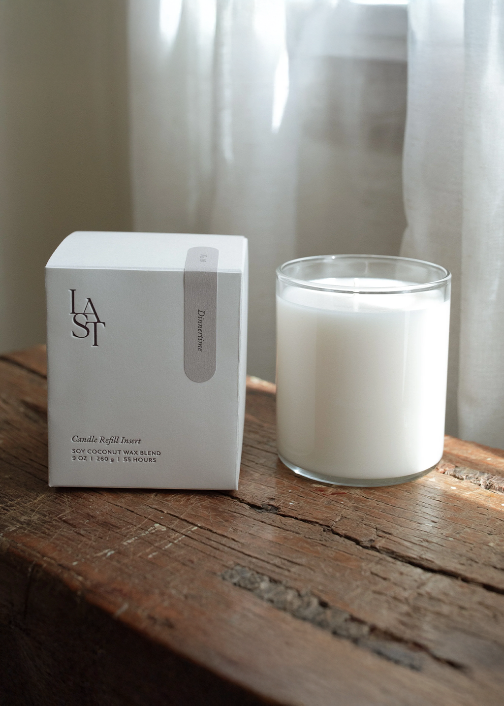 Beige Travertine Refillable Vessel & No.00 Candle