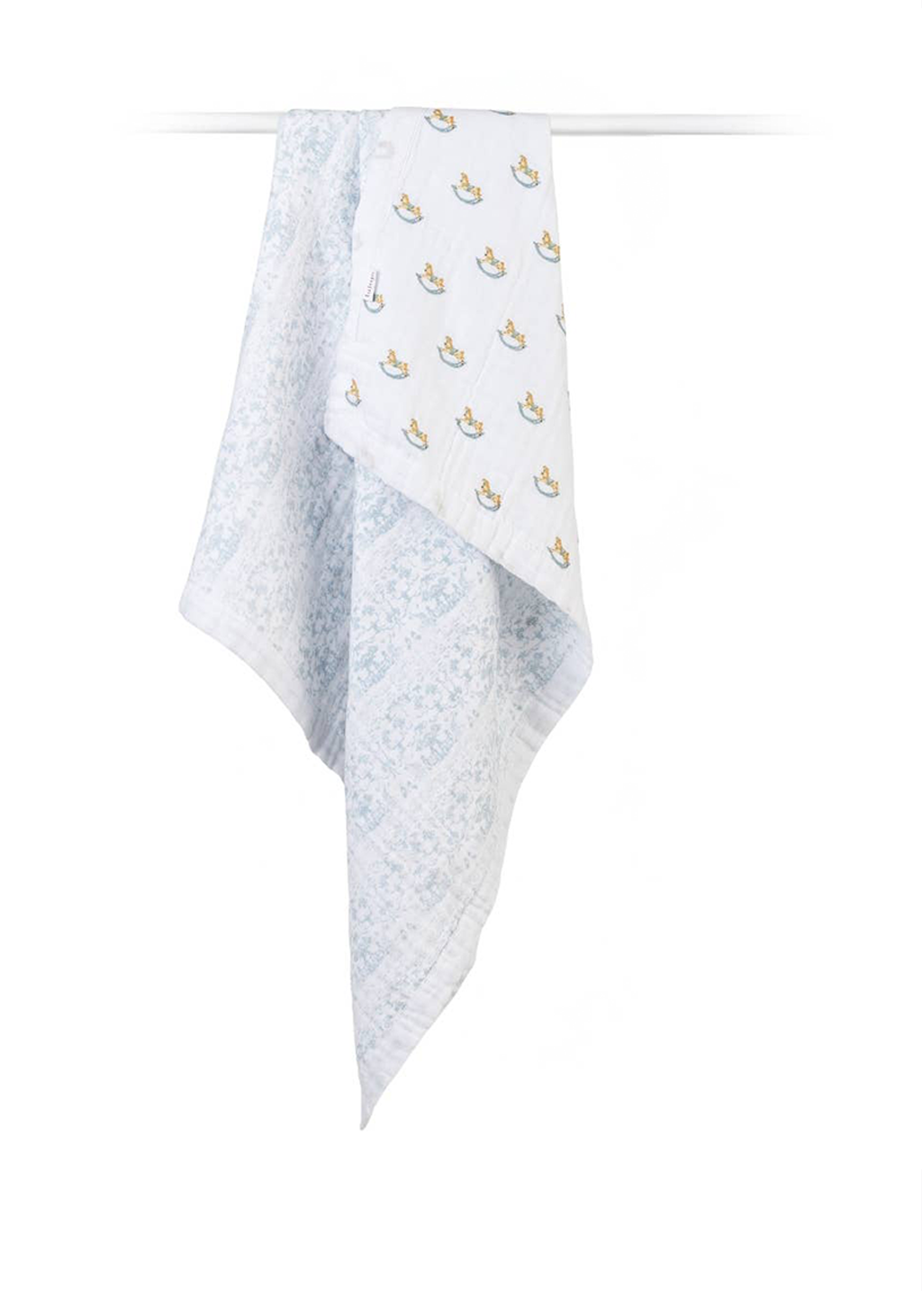 Reversible Cotton Muslin Quilt | Rocking Horse & Toile
