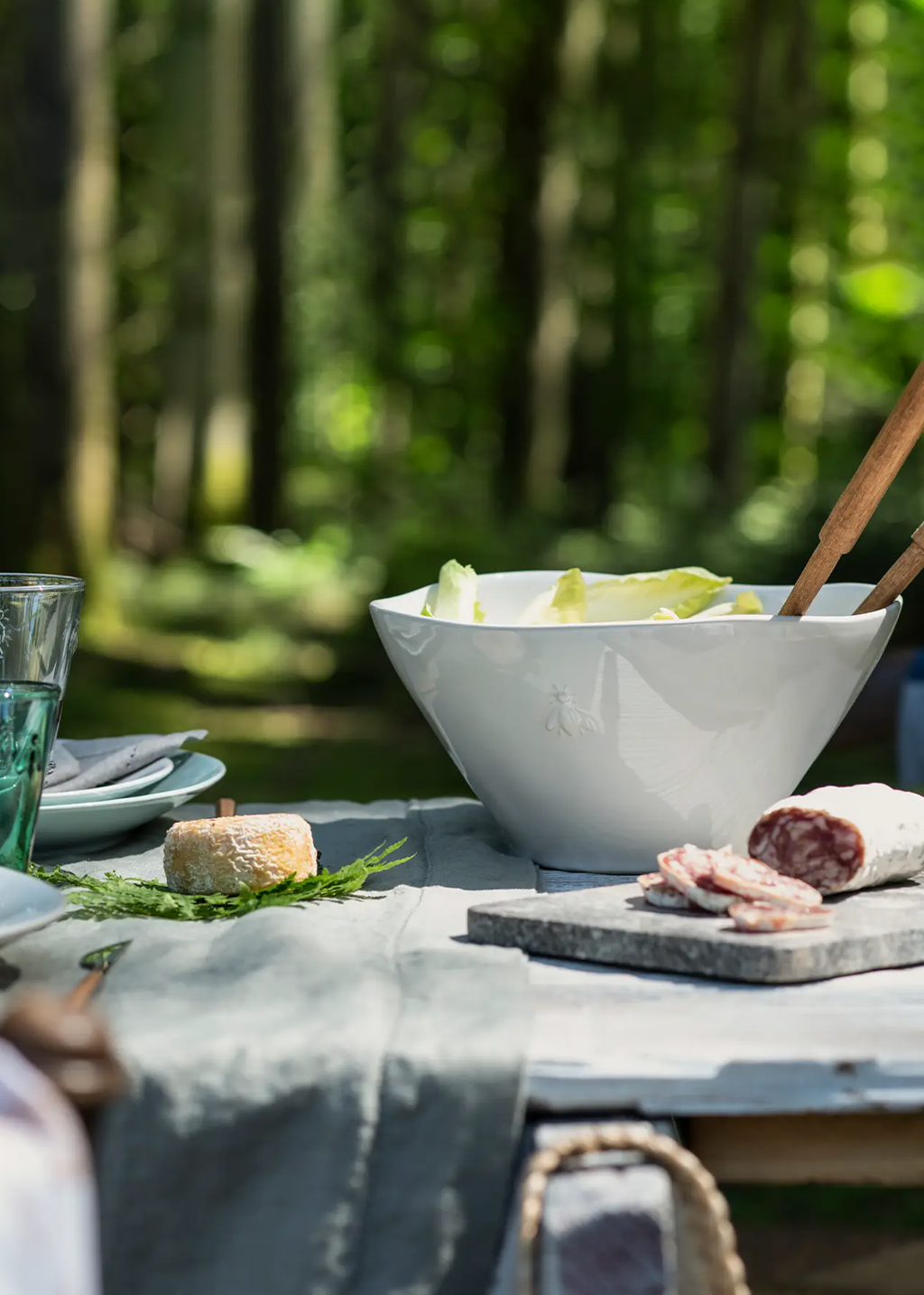 Ivory Bee Ceramic Salad Bowl