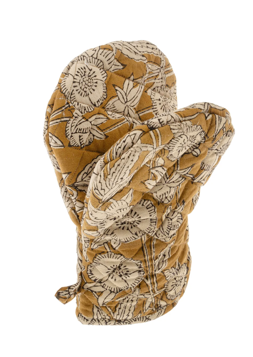 Marigold Block Print Oven Mitt