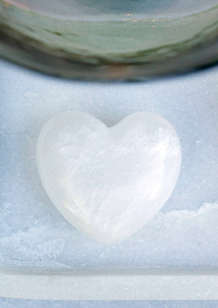 White Marble Heart Small