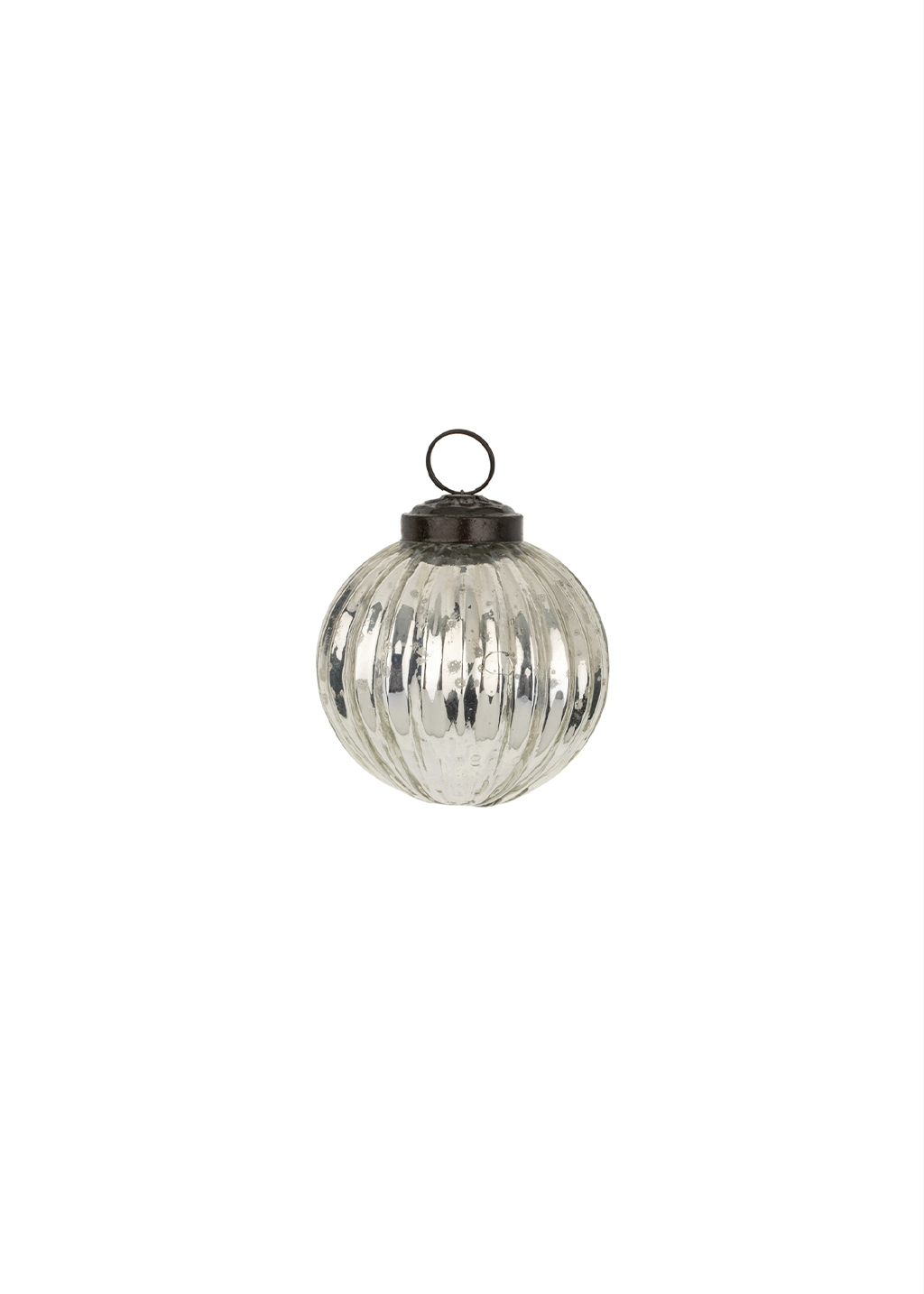 Silverfrost Ribbed Ornament | S