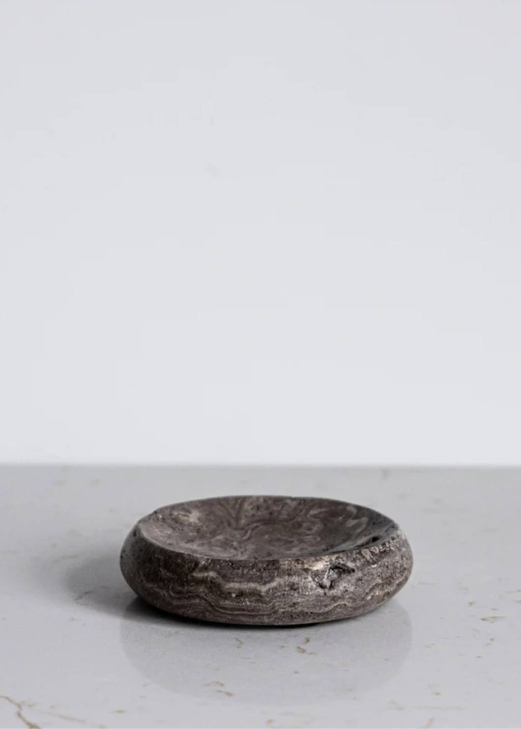 Grey Travertine Soap Dish