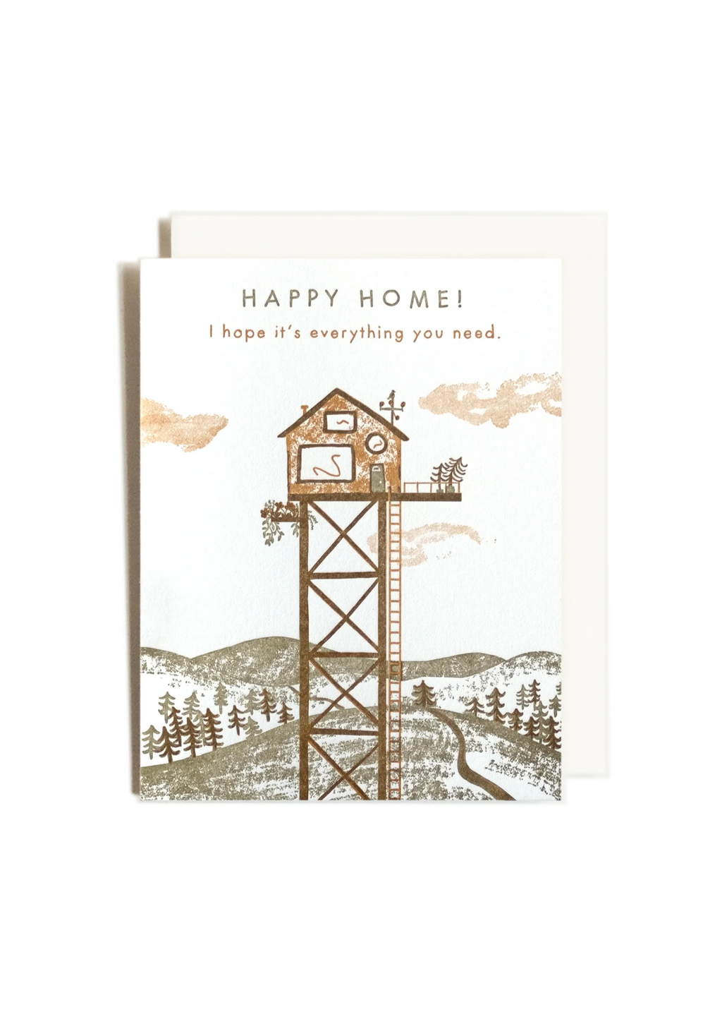 Letterpress Card | Happy Home